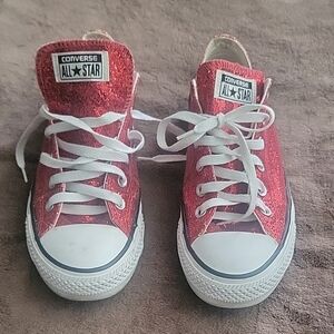 Converse Red Glitter Sneakers
